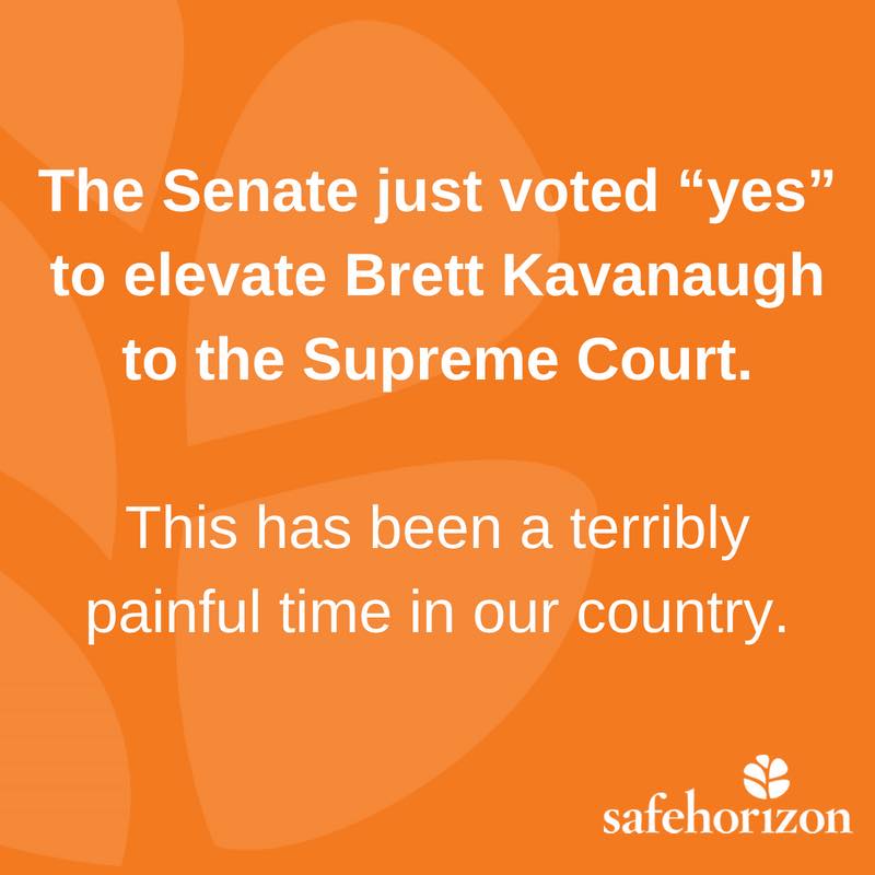 Safe Horizon Responds to Brett Kavanaugh Elevated to the Supreme Court
