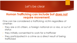A slide from one of the Trafficking Pilot Program presentations.